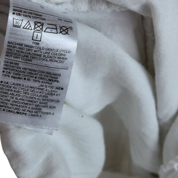 Old Navy Safari Pants White L Slouchy Coastalcore Gauzy Cotton Cropped - Picture 9 of 9